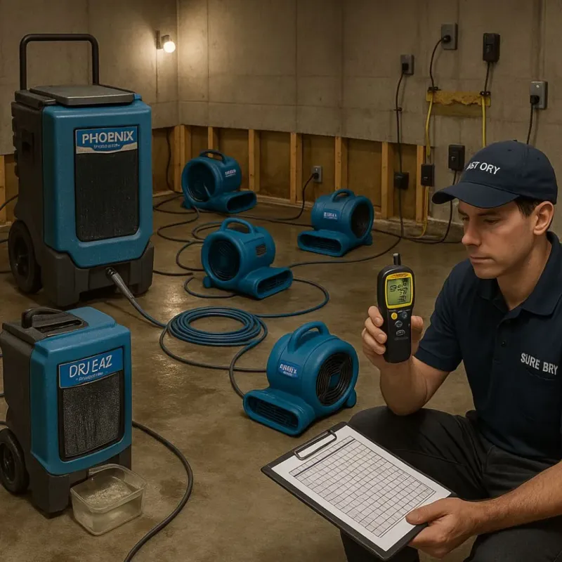Structural Drying and Dehumidification process in Dunnellon, FL